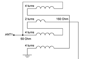 A Robust 3-Antenna Phasing System Using Independent 150↔50 Ω Quadrifilar Transformers (Hard 3:1 Power Splitter with Relay Control)